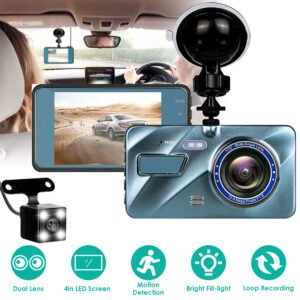 720P Dual Dash Cam Car Camera Recorder Looping Recording Car DVR Driving Vehicle Recorder with Motion Detection Light - Image 3