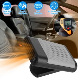 12V 150W Portable Car Heater Heating Fan 2 In 1 Defroster Defogger Demister Windshield Heater Automotive Cooling Fan with Air Purification 360? Rotati - Image 4