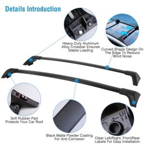 Car Roof Rack Cross Bars Aluminum Alloy Cargo Carrier Rooftop Crossbars Fit for Toyota RAV4 2019-2024 with Side Rails for Cargo Carrier Bag Kayak Bike - Image 7