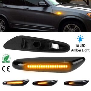 Side Marker Turn Signal Light Dynamic Amber LED Blinker For BMW 1 3 5 Series E60 E61 E90 E91 E81 E82 E83 E84 E87 E88 E92 E93 E46 - Image 5