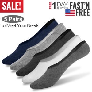 No Show Socks 5 Pairs Breathable Boat Socks Non-slip Low Cut Invisible Socks - Image 11