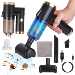 3 In 1 Cordless Handheld Vacuum Cleaner with Searchlight 120W 9000PA Portable Foldable Rechargeable Vacuum Car Home Duster with Brush Nozzle Long Nozz - Image 2