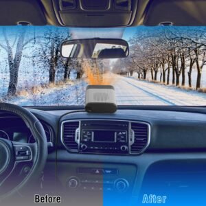12V 150W Portable Car Heater Heating Fan 2 In 1 Defroster Defogger Demister Windshield Heater Automotive Cooling Fan with Air Purification 360? Rotati - Image 8