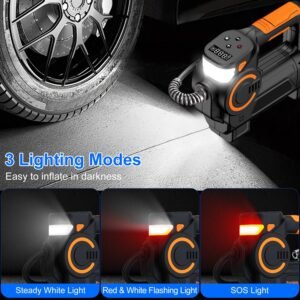 140W 150PSI 21V Battery Powered Tire Inflator Cordless Air Pump  Digital Air Compressor with LED Light for Cars Motorcycles Bicycles Balls - Image 9
