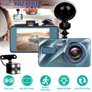 720P Dual Dash Cam Car Camera Recorder Looping Recording Car DVR Driving Vehicle Recorder with Motion Detection Light - Image 6