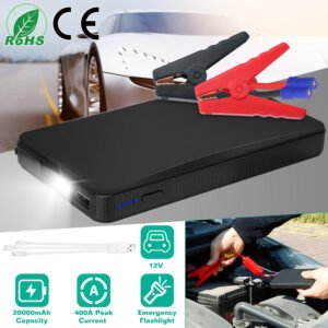 12V Car Jumper Starter 400A Peak 20000mAh Battery Charger Power Bank Portable Power Booster Battery w/ 3 Flashlight Modes - Image 4