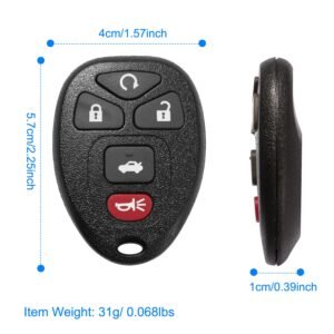 2 Keyless Entry Car Key Remote Key Fob Case Button Pad Replacement for 2004-2010 Chevrolet Malibu KOBGT04A - Image 8