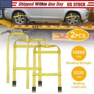 2Pcs Car Basket Straps Adjustable Tow Dolly Tire Basket Straps with Flat Hooks - Image 10