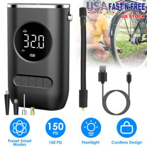 Car Tire Inflator Pump Portable Car Air Compressor Wireless Electric Air Pump 150 PSI with LED Light - Image 5
