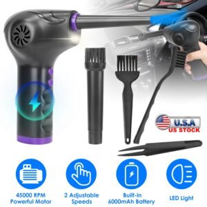 Electric Cordless Air Duster Blower Compressed Air Duster for Computer Keyboard PC Portable Rechargeable Air Blower with Built-in LED Light - Image 5
