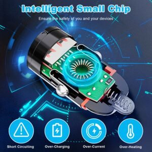 2Pcs 100W USB Type-C Car Charger QC4.0 PD3.0 USB Fast Charging Adapter Dual Port Car Cigarette Lighter Compatible with iPhone14/13/12 IPad Samsung - Image 6