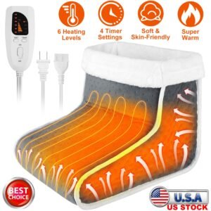 Heating Pad for Foot Electric Heated Foot Warmer Soft Leg Warmer Boots with 6 Level Heating 4 Level Timing - Image 5