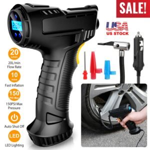 Portable Car Tire Inflator DC 12V Digital Car Air Pump Compressor Electric Air Pump w/LED Light 150PSI - Image 4