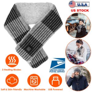Electric Heated Scarf USB Heating Neck Wrap Unisex Winter Heated Neck Shawl Soft Warm Scarves w/ 3 Heating Modes - Image 5