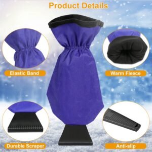 Ice Scraper Glove Car Windshield Snow Scraper Remover Glove Lined of Fleece Winter Ice Scraper Mitt Keep Warm - Image 5