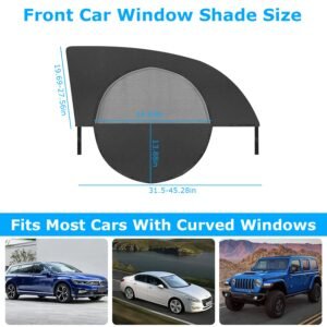 2Pcs Car Front Window Shades Stretchy Car Side Window Screen?Mesh Window Cover?for Car Heat Shading UV Privacy Protection - Image 7