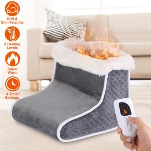 Heating Pad for Foot Electric Heated Foot Warmer Soft Leg Warmer Boots with 6 Level Heating 4 Level Timing - Image 6