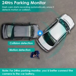3 Channel Dash Cam Front Inside Rear Vehicle Driving Recorder Car DVR with 32G MMC Card G Sensor Motion Detection Parking Monitor Loop Recording - Image 11
