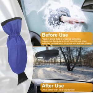 Ice Scraper Glove Car Windshield Snow Scraper Remover Glove Lined of Fleece Winter Ice Scraper Mitt Keep Warm - Image 6
