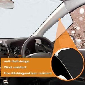 Magnetic Car Windshield Cover Front Rear Car Windshield Protector against Snow Sun Dirt Leaves Fit for All Cars Oxford Fabric Waterproof Heat-Resistan - Image 9