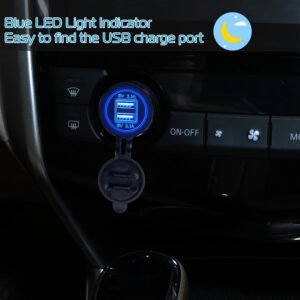 1Pc 2 USB Charger 12-24V Car Cigarette Lighter Socket Splitter Dual USB 2.1A Outlet Car Charger IP65 waterproof for Car Boat Marine Mobile - Image 11