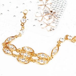 Noble Burnished Gold Bling Rhinestone Bracelet - Image 3