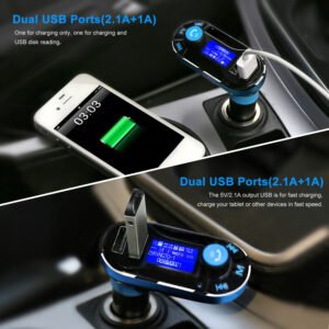Car Wireless FM Transmitter Dual USB Charger Hands-free Call MP3 Player Aux-in LED Display Remote Controller - Image 7