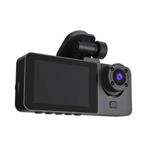 3 Channel Dash Cam Front Inside Rear Vehicle Driving Recorder Car DVR with 32G MMC Card G Sensor Motion Detection Parking Monitor Loop Recording - Image 3