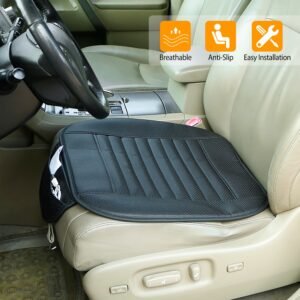 Universal Car Seat Cushion Cover Breathable Car Front Seat Cover Pad Mat Filling Bamboo Charcoal w/ Non-Slip Bottom and Storage Pockets - Image 3