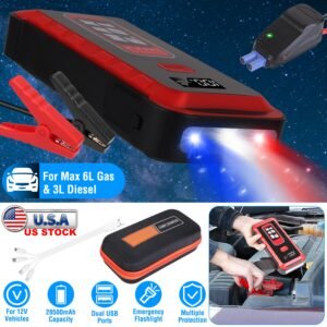 Car Jump Starter Booster 2500A Peak 25800mAh Battery Charger Power Bank with 4 Modes LED Flashlight for Up to 6.0L Gas or 3.0L Diesel Engine Car - Image 7