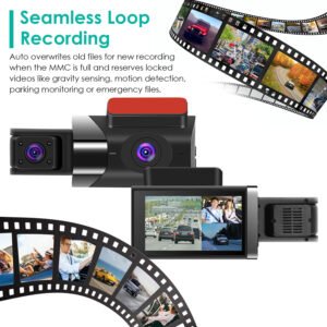 2K Car DVR 3 Channel Dash Cam Camcorder Camera Recorder with 140? Angle GPS WiFi Night Vision G-sensor Loop Recording Parking Monitor - Image 6