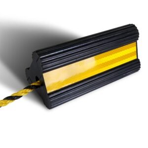 Heavy Duty Rubber Wheel Chocks Tire Chocks Wheel Immobilizers with Nylon Rope Yellow Reflective Stripes for RVs Trucks Trailers Small Airplanes - Image 4
