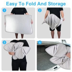 UV Protection Sunshade Roof Fit For Tesla Model Y Sunroof Window Installation Heat Blocking Anti-Sag Sunroof Shade Foldable Portable UV Reflector Fit - Image 13