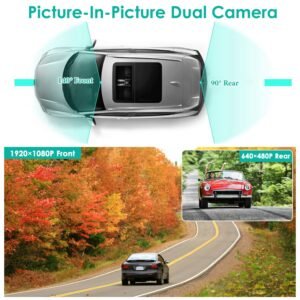 1080P Car DVR 4.3in Camera Dash Cam Camcorder Camera Recorder with 140? Angle Loop Recording Motion Detection Picture-in-Picture Display G-sensor - Image 9