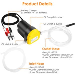 12V Oil Change Pump 60W Oil Diesel Fluid Extractor Electric Suction Transfer Extractor Oil Quick Changer for Boat, Tubes, Truck, RV, ATV - Image 6