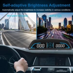 Universal Car HUD GPS Head up Display Speedometer Odometer with Acceleration Time Compass Altitude Driving Distance Over Speed Alarm HD LED Display fo - Image 10