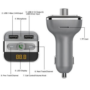 Car Wireless FM Transmitter 3.4A Dual USB Charge Hands-free Call Car MP3 Player TF Card USB Disk Reading - Image 12