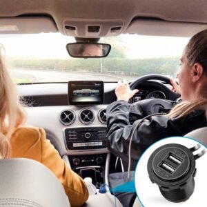 1Pc 2 USB Charger 12-24V Car Cigarette Lighter Socket Splitter Dual USB 2.1A Outlet Car Charger IP65 waterproof for Car Boat Marine Mobile - Image 12