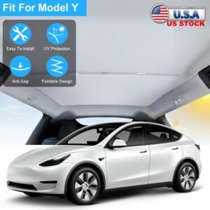 UV Protection Sunshade Roof Fit For Tesla Model Y Sunroof Window Installation Heat Blocking Anti-Sag Sunroof Shade Foldable Portable UV Reflector Fit - Image 6