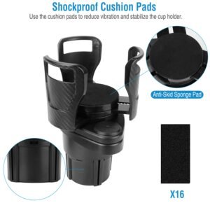 2 In 1 Car Cup Holder Extender Adapter 360? Rotating Dual Cup Mount Organizer Holder For Most 20 oz Up To 5.9" Coffee Drinking Bottles Key Glass Stora - Image 8