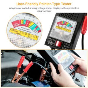 Battery Load Tester 6-12V 100A Battery Tester with Heavy Duty Insulated Copper Clips Carrying Handle for Automotive Repair - Image 6