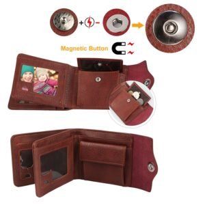 Men?s Wallet PU Leather Bifold Purse Slim RFID Blocking Card Holder Cases w/ 2 ID Window Coin Pocket - Image 12
