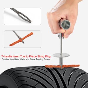 57 Pcs Universal Tire Repair Tools Kit Flat Tire Puncture Repair Tools for Cars Trucks - Image 4
