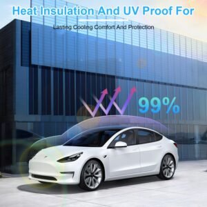 UV Protection Sunshade Roof Fit For Tesla Model Y Sunroof Window Installation Heat Blocking Anti-Sag Sunroof Shade Foldable Portable UV Reflector Fit - Image 8