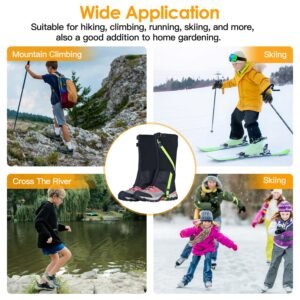 Leg Gaiters Waterproof Snow Boot Gaiters Snow Legging Shoe Gaiters Leg Cover for Walking Hunting Mountain Climbing Snowshoeing - Image 10