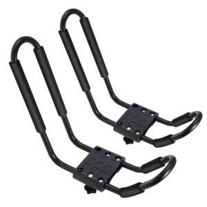 Title: 1 Pair Universal J-Bar Kayak Carrier 220LBS Load Heavy Duty Canoe Car Top Mount Carrier Roof Rack w/ 2Pcs Tie Down Straps - Image 13