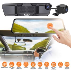 4K Car DVR 12in Dash Cam Camcorder Camera Recorder with 170? Angle Loop Recording Motion Detection Night Vision Voice Control APP Control G-sensor - Image 3