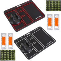 Non-slip Car Phone Mat 4 In1 Dashboard 360? Rotatable Phone Holder Pad with Aroma Parking Number Plate Glow In Dark