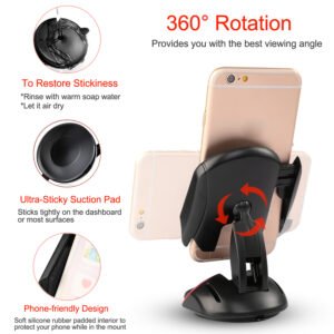 Car Phone Holder Washable Strong Sticky Gel Pad Adjustable Dashboard Phone Mount Cradle for iPhone XS 8 7 Plus Samsung S9 - Image 4