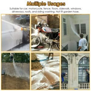 4200PSI 1.85GPM 1800W Electric Pressure Washer High Pressure Cleaning Machine Portable Car Power Washer with Spray Gun 4 Nozzles Foam Cannon Holders f - Image 10